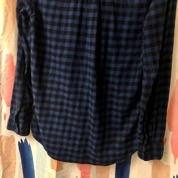 Madewell Black and Blue Gingham Long Sleeve Button Down Shirt Size Small - Picture 9 of 14